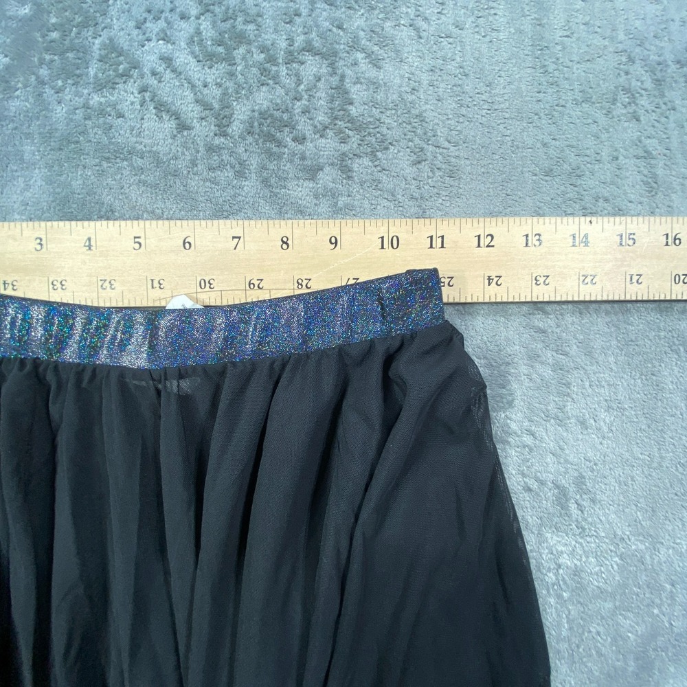 VTG Black Layered Tulle Skirt Small HiLo Gothic Balletcore Mesh Whimsical Fairy - Picture 7 of 7